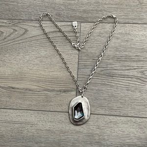 UNO de 50 Silver Necklace with Black Pendant